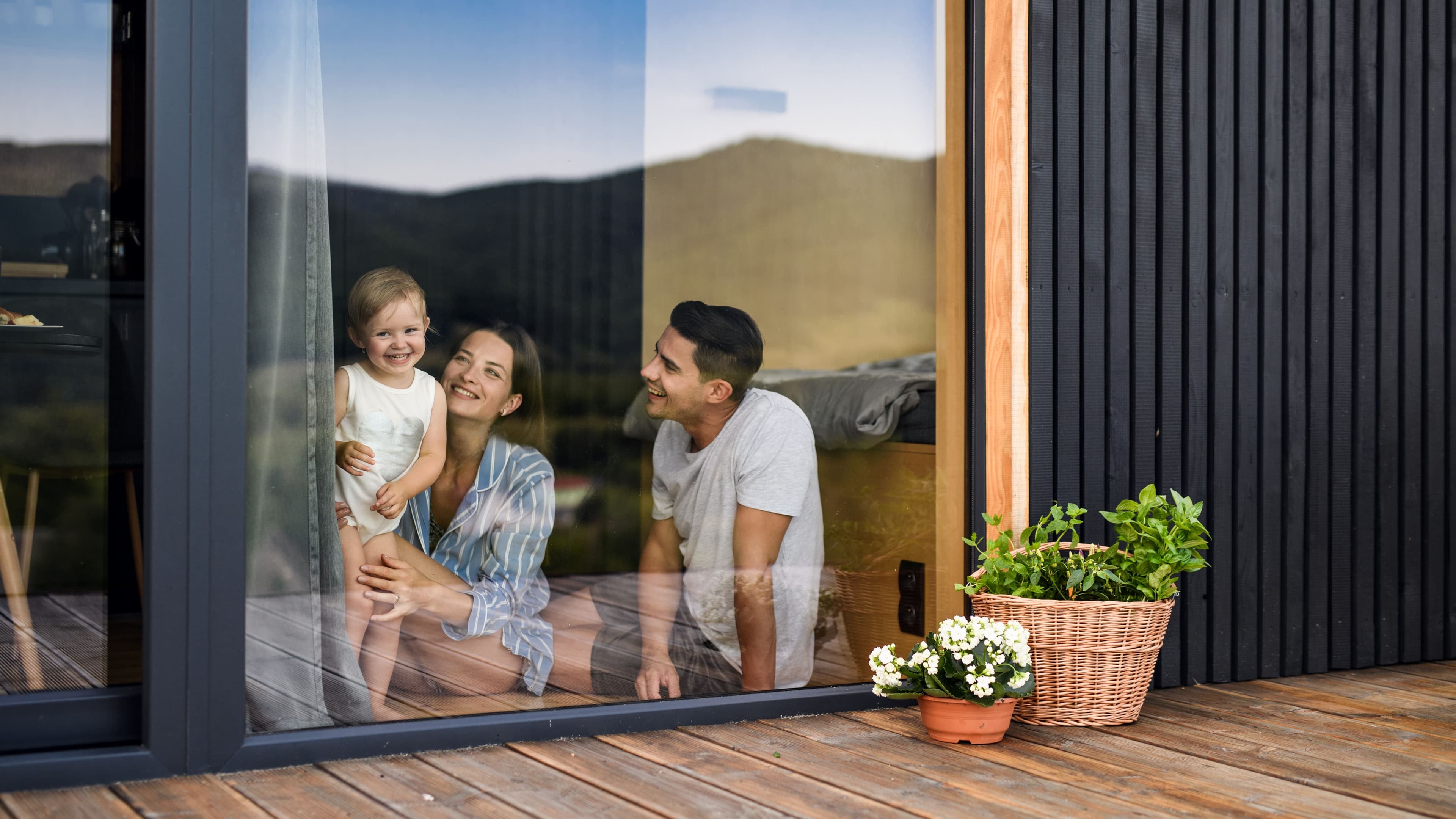 A welcoming front door of a modern home